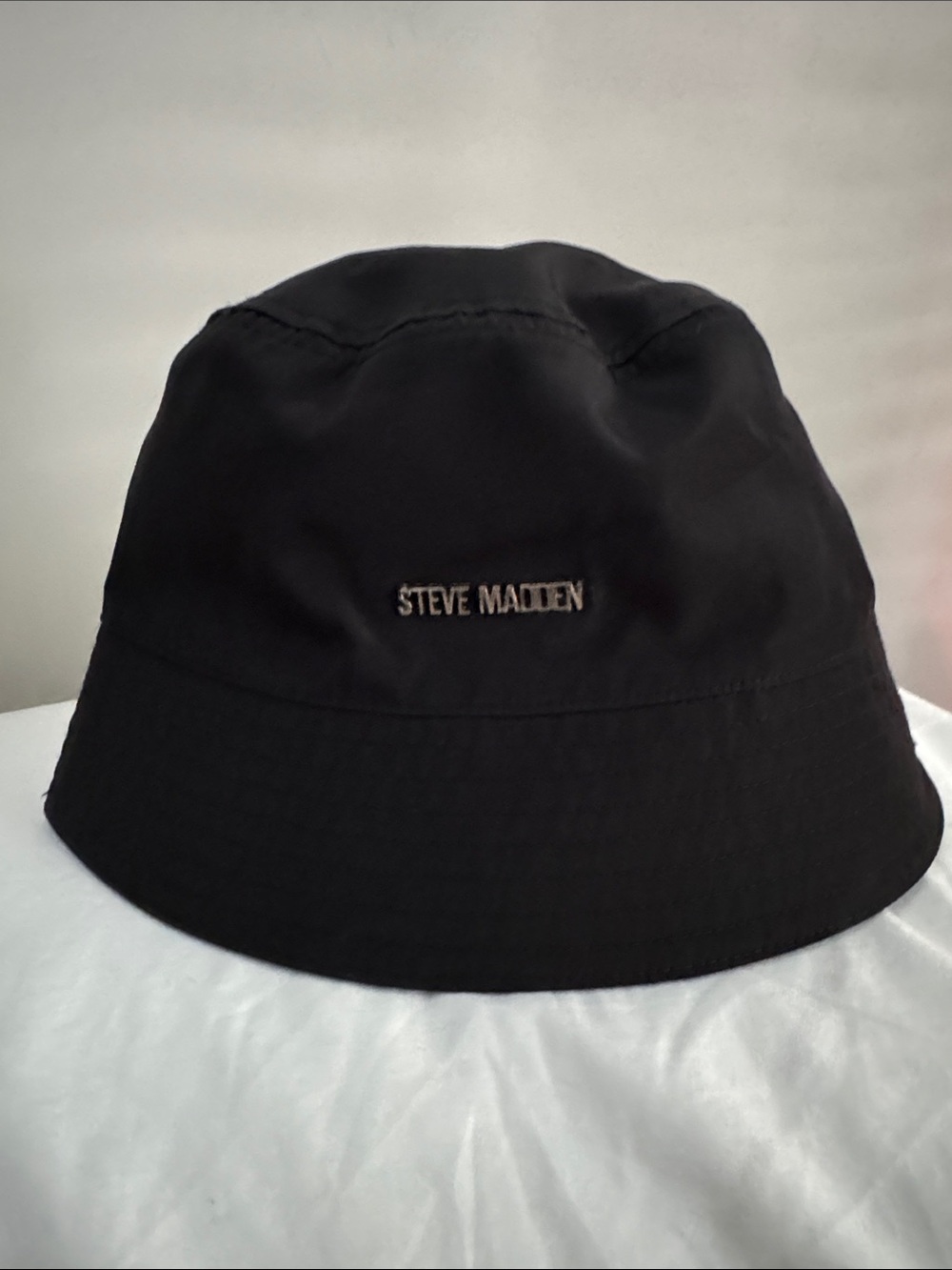 Steve Madden Black Logo Bucket Hat